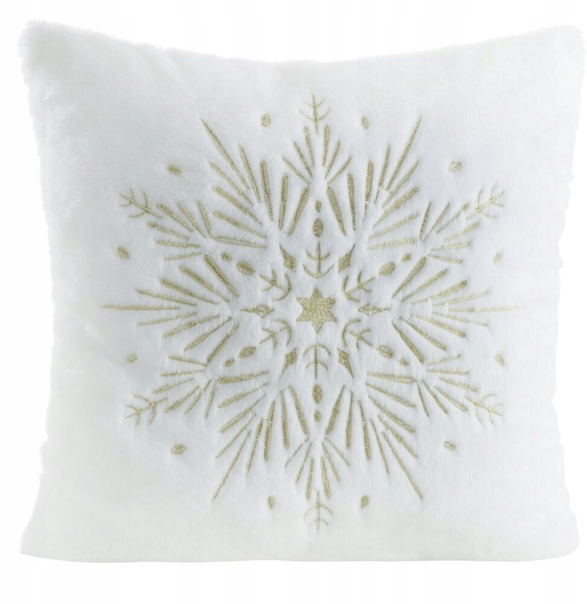 Witte Kerst Kussenhoes 45x45 cm met Ster & Pluche