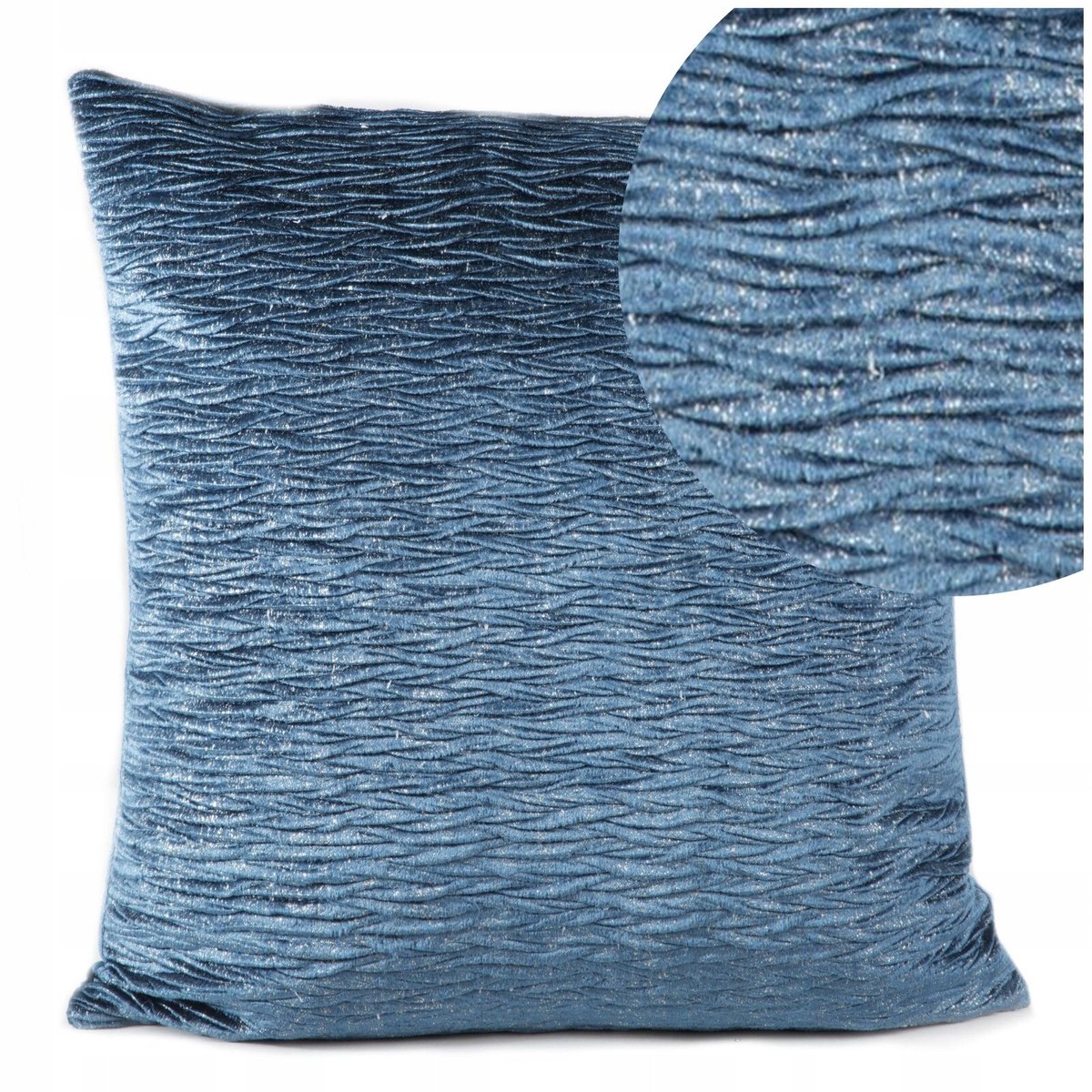 Evelyne Decoratieve Kussenhoes 45x45 cm - Zacht Velours Blauw