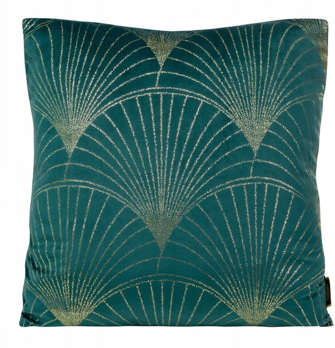 Turquoise Velours Sierkussen met Gouden Print 45x45 cm
