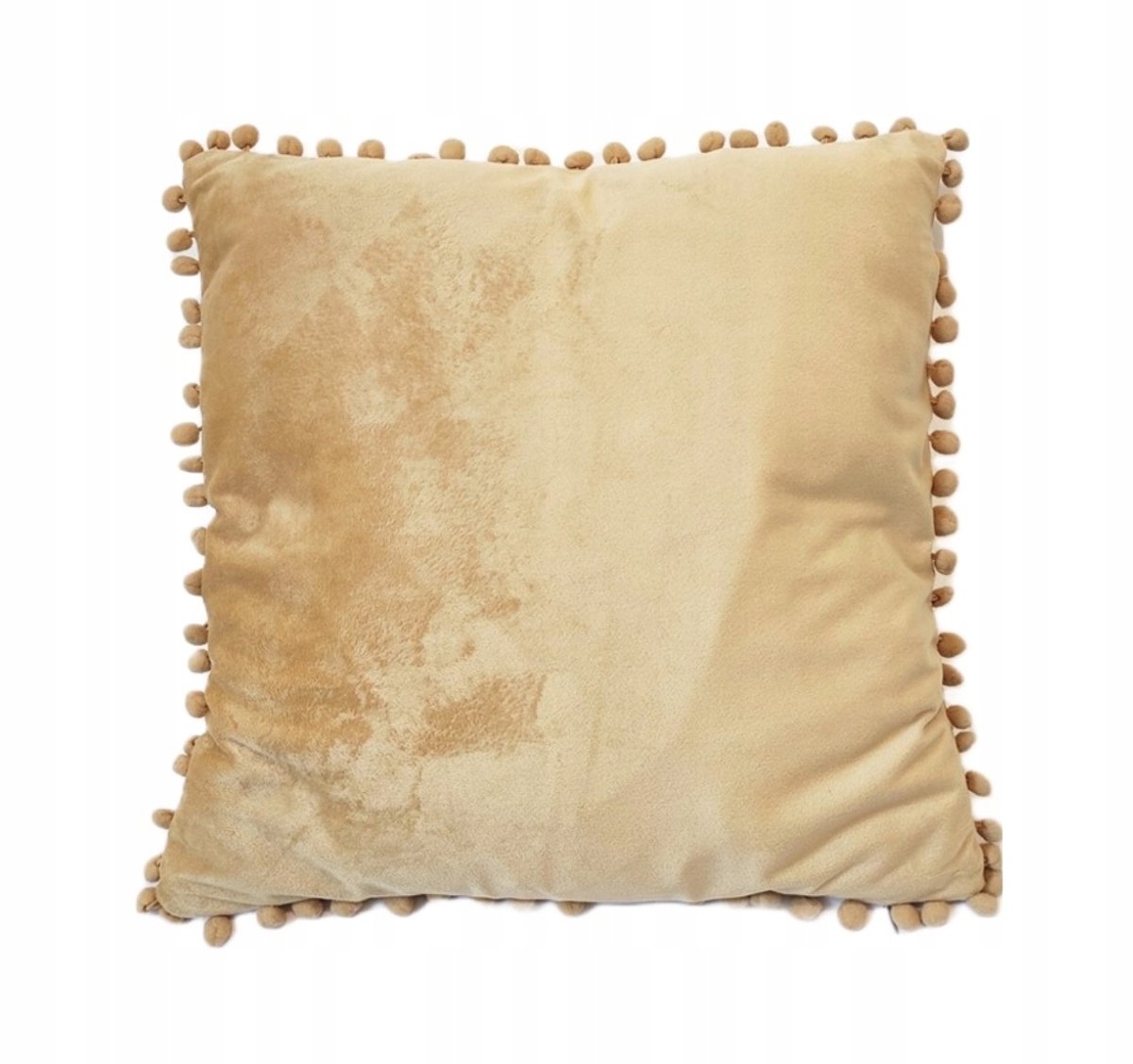 Decoratieve kussenhoezen 40x40 cm Beige Velours met Pompons