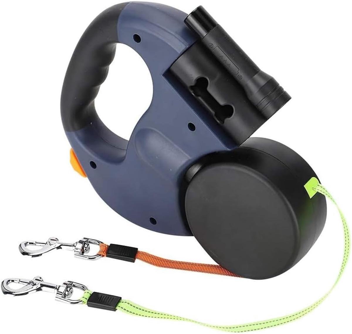 EXCITAT Hondenriem - Intrekbaar - Dubbelzijdig - Lengte 3 m - Geschikt voor kleine honden, Reizen, Buiten, Tuin - Blauw