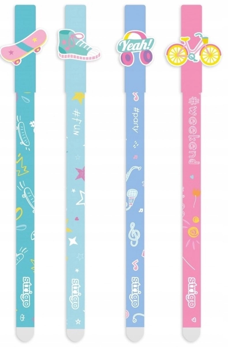 Uitwisbare Pen STRIGO Life Style - Blauwe Inkt, Pastelkleuren