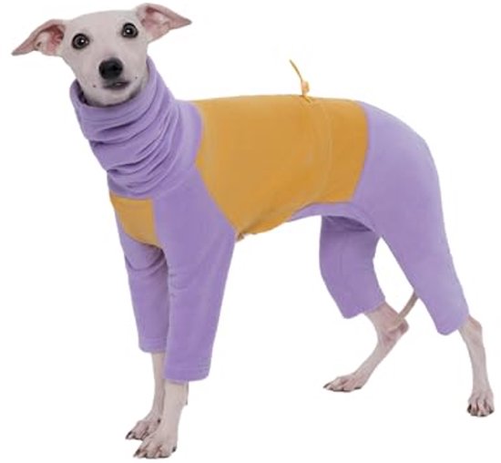 VOODUE hond jas Italiaanse windhond hoodie winter warme fleece jas hoge kraag Whippet kleding honden winterkleding (Color : zwart, Size : S