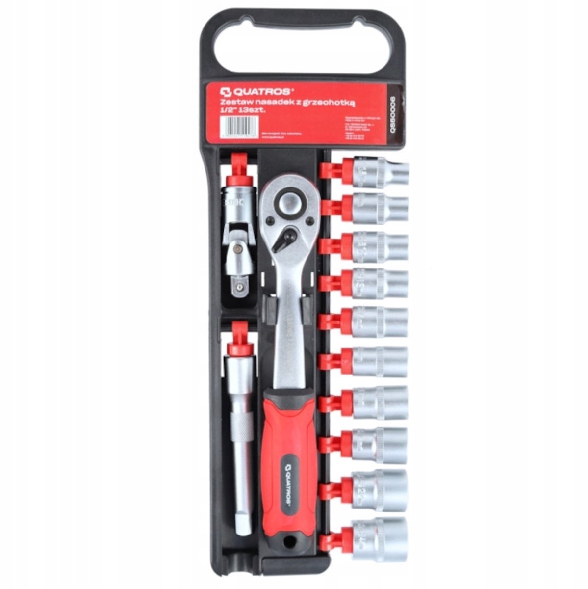 Quatros Doppelsleutel Set 1/2" 13 Delig met Ratel