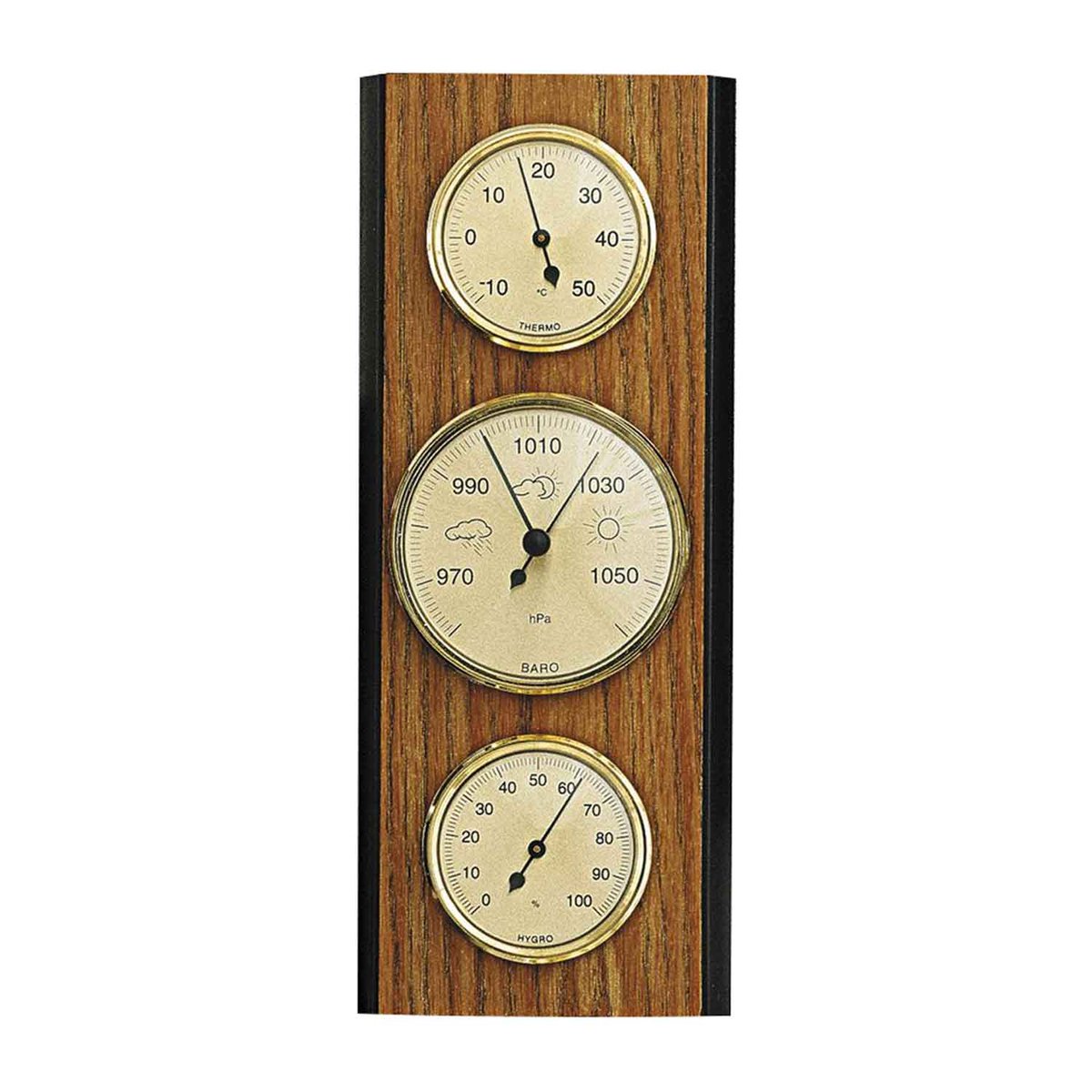SELVA weerstation met hygrometer, barometer en thermometer, 110 x 270 mm, made in Germany