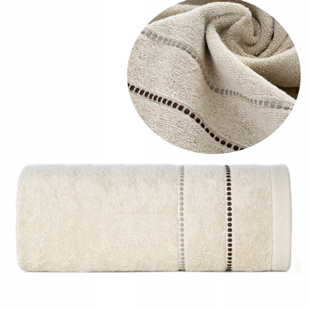 Suzi Badhanddoek 50x90cm - 100% Katoen, 500g/m², Beige
