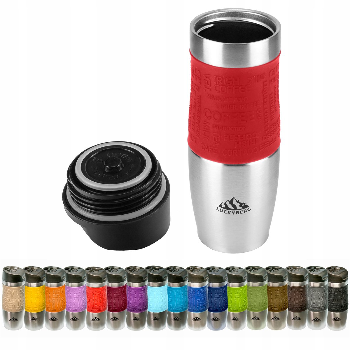 LUCKYBERG Thermosbeker 400 ml - RVS, 6u Warm, 8u Koud
