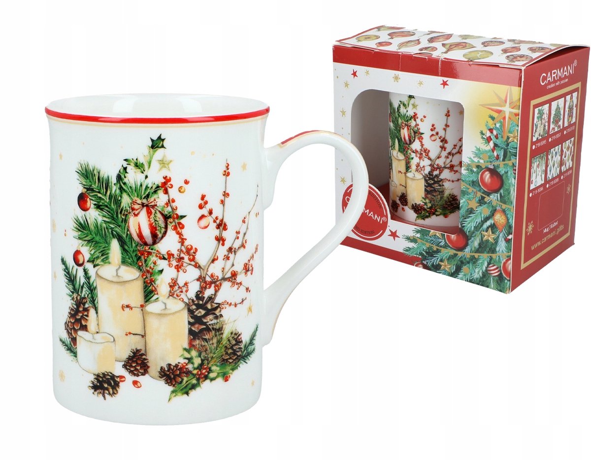 Carmani Kerstmok Classic - 360ml Porselein - Cadeauverpakking