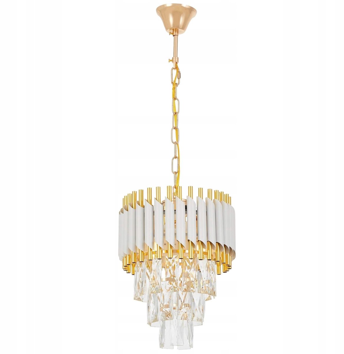 Hanglamp Kristal Wit Goud Mazini D25 - Stijlvolle Verlichting