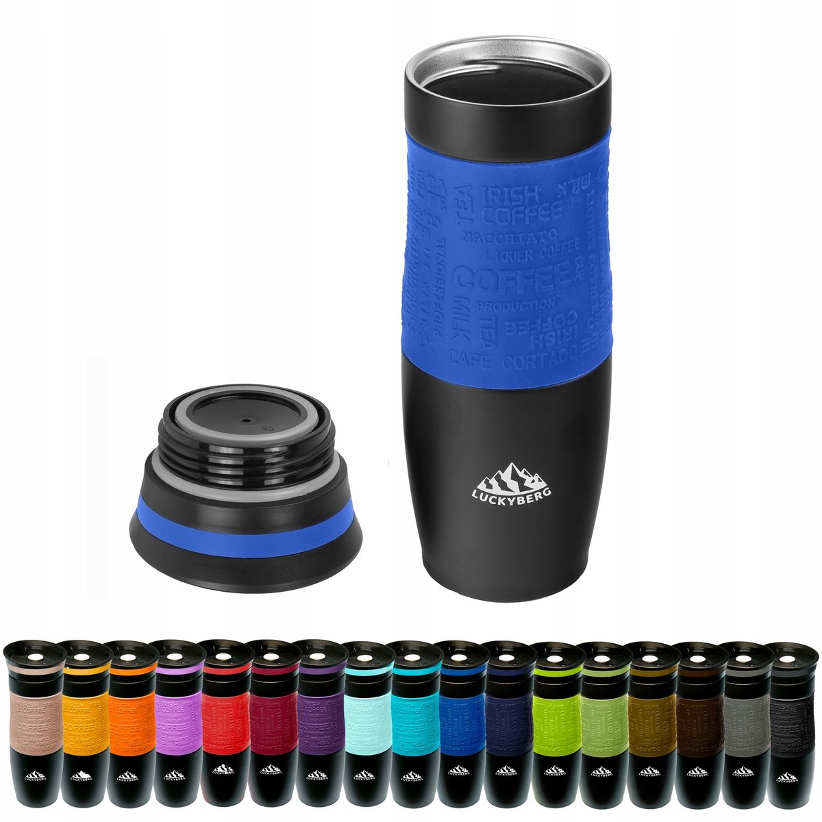 LUCKYBERG Thermos Mok 480ml - RVS, Lekvrij & Lange Warmte/Koude Isolatie