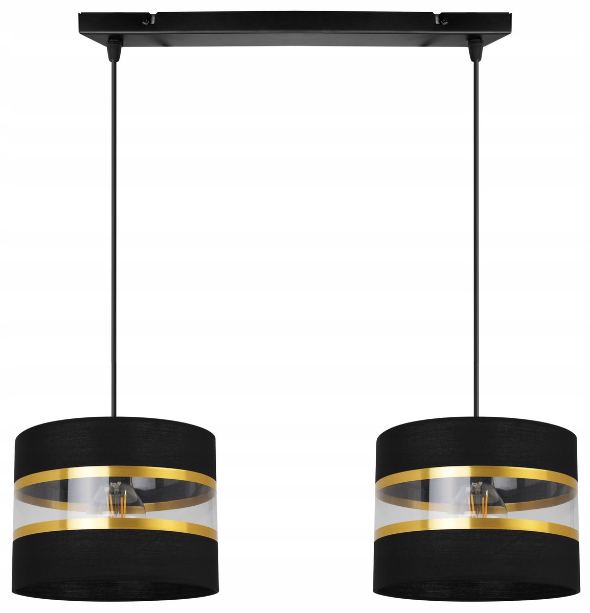 Glamour Hanglamp Zwart met Gouden Accenten - Stijlvolle Plafondlamp