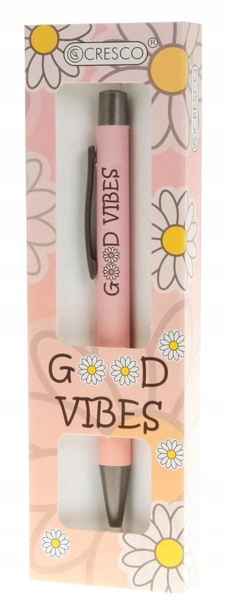 Happiness Pen - Good Vibes met Etui, Blauwe Inkt, Soft Touch