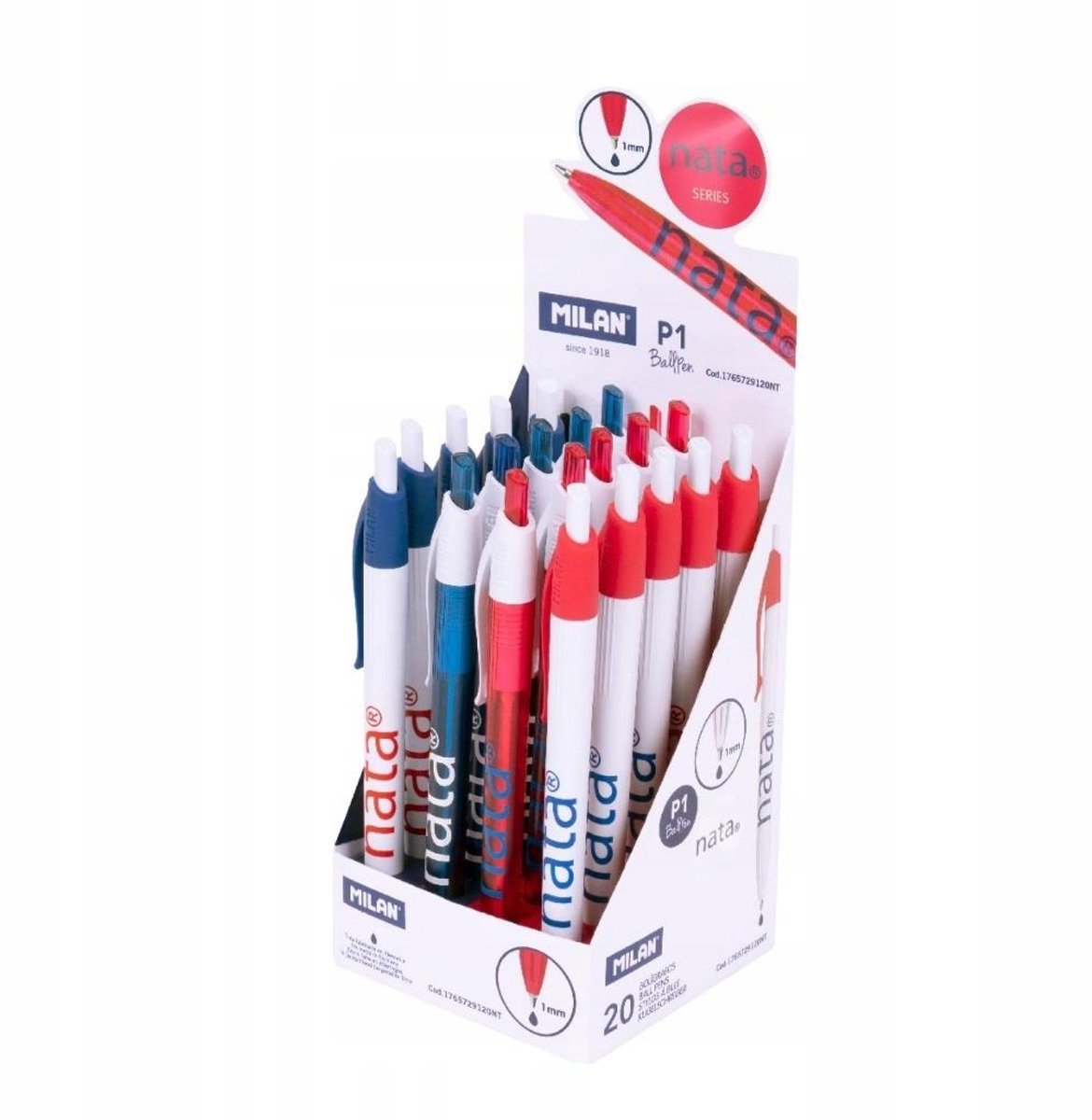 MILAN Nata 624 Blauwe Balpen - 1200m Schrijflengte