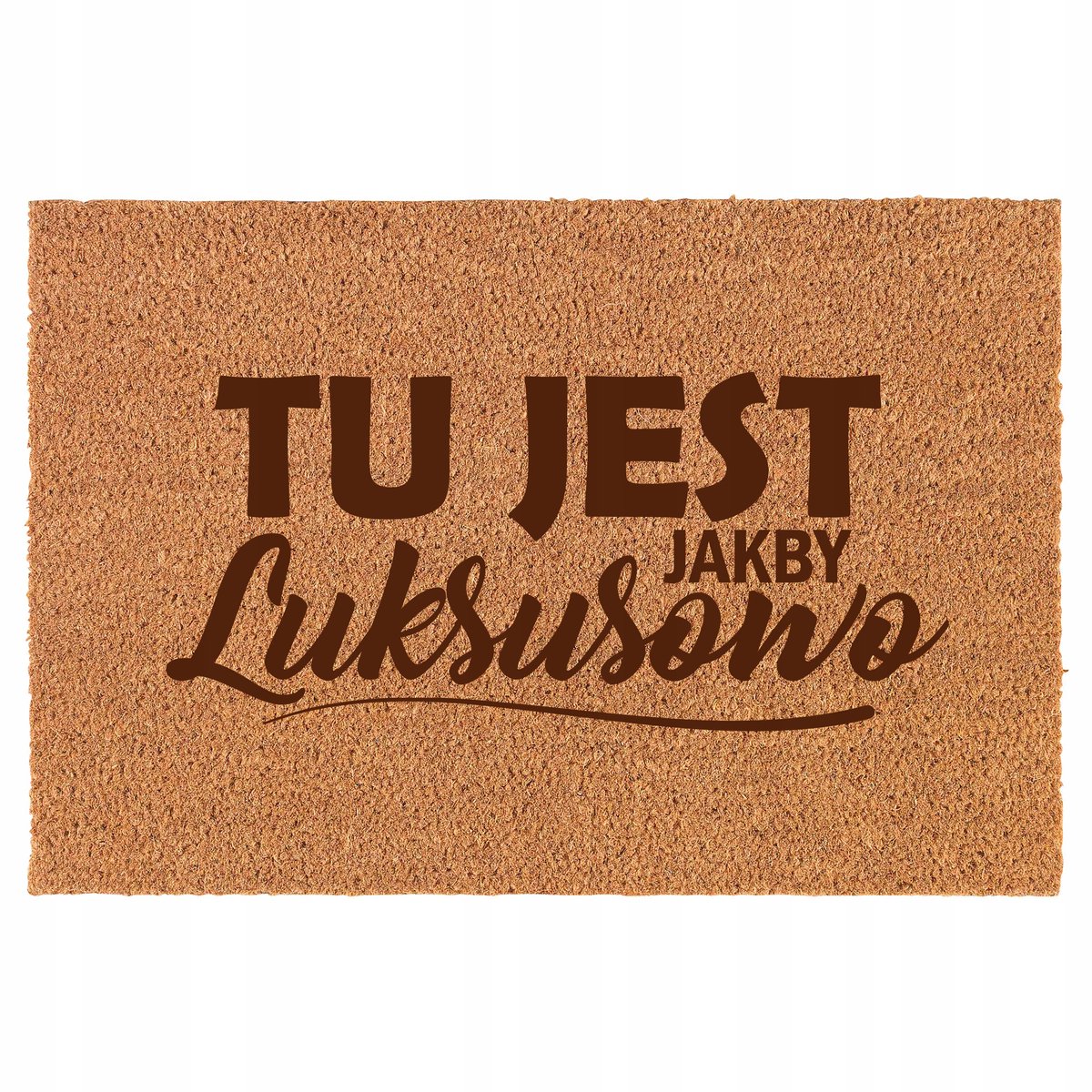 Merkloos Cocosmat Deurmat met Tekst 'Hier is het Luxe' - 60x40cm