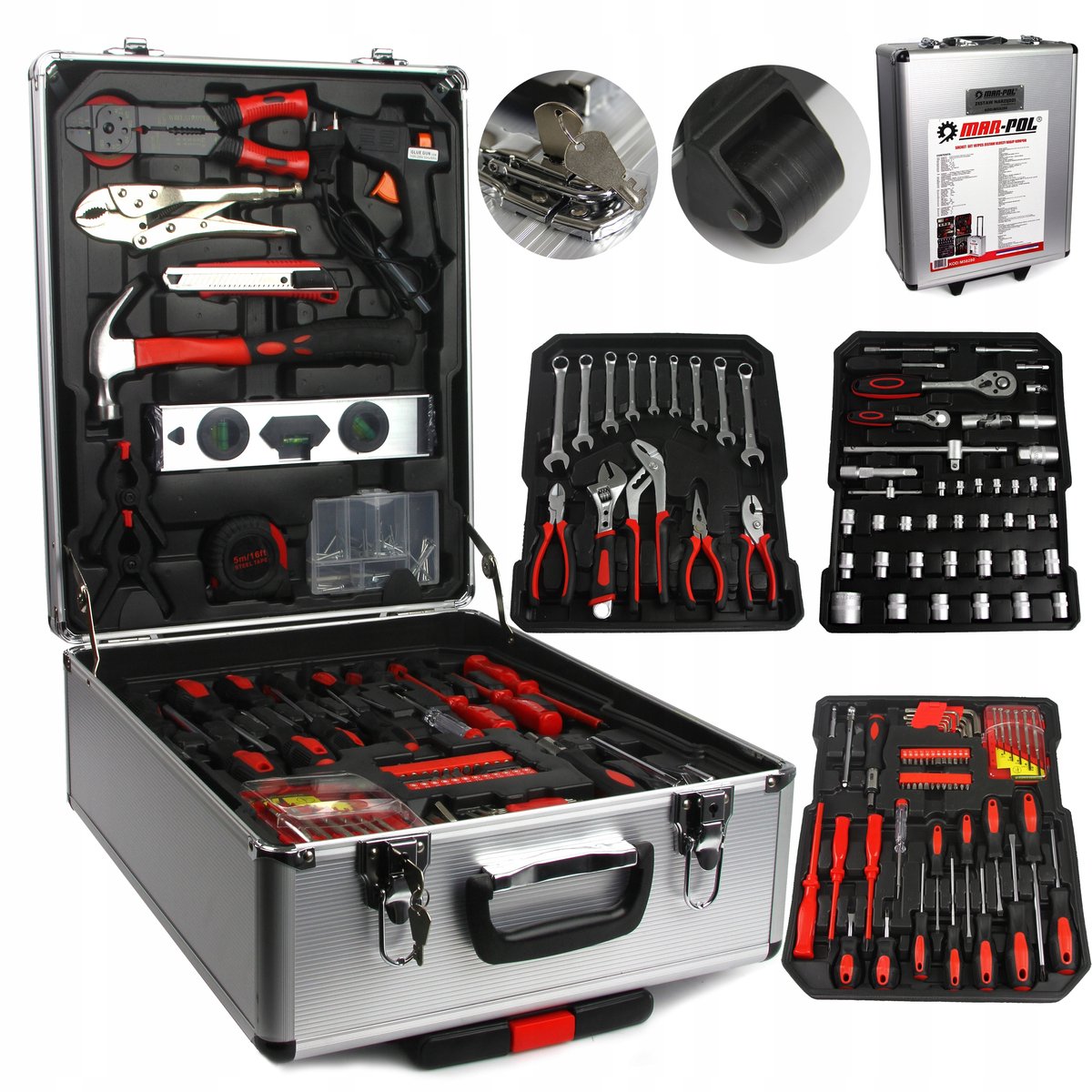 Mar-Pol Gereedschapskoffer 187 Delen - Complete Set voor Garage & Huis