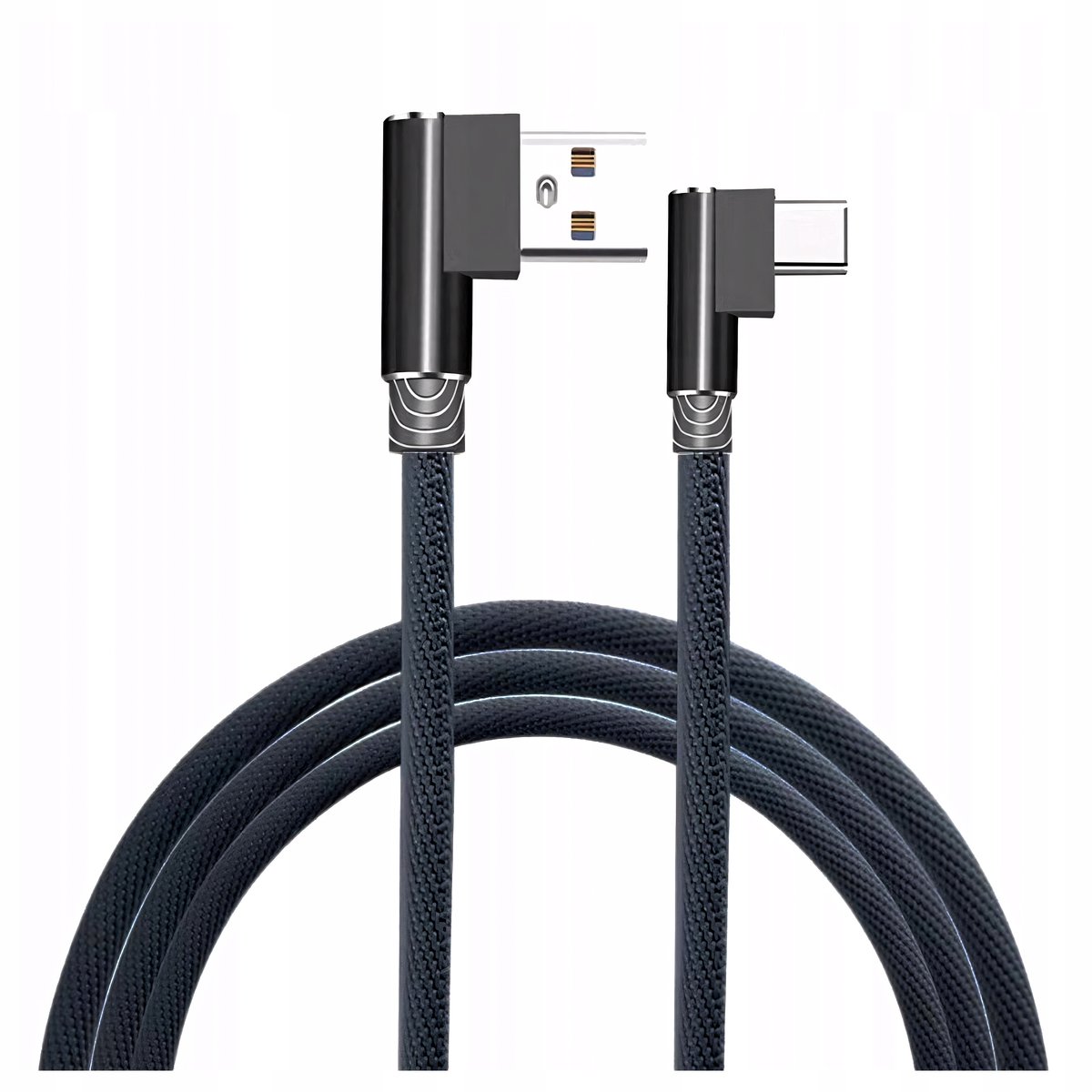 USB-C Hoekkabel 90 Graden Snel Laden 2A Nylon 1M