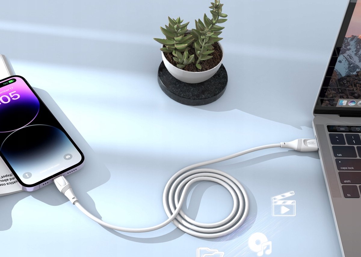USB-C kabel 3m Quick Charge 2A Gegevensoverdracht Sterk