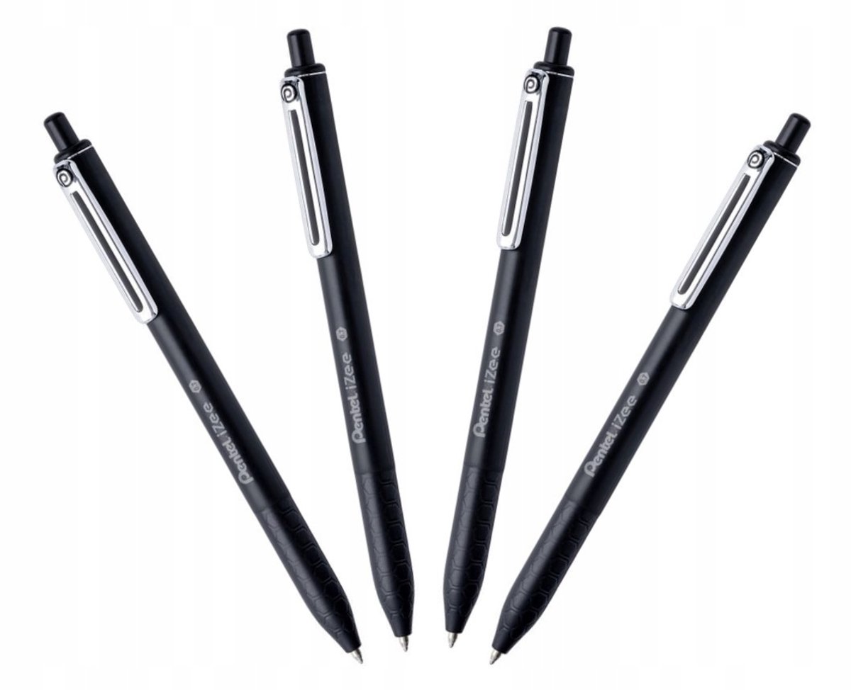 Pentel iZEE zwarte pennenset (4 stuks) - Perfect voor examens