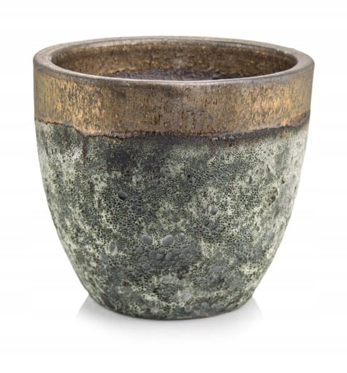 Gouden geglazuurde pot 37x31 cm - Vorstbestendig & Handgemaakt