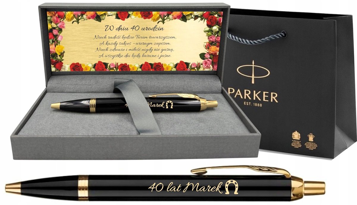 Parker IM GT zwarte pen met gouden accent en persoonlijke gravure