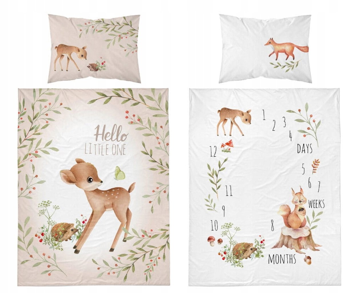 Beddengoed Kinderbed 100x135cm - Bosdieren, Hert & Vos