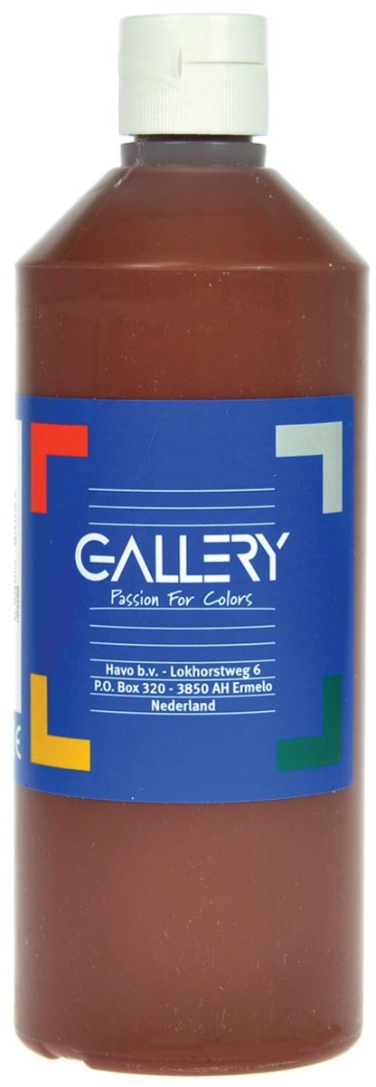 Gallery plakkaatverf, flacon van 500 ml, donkerbruin