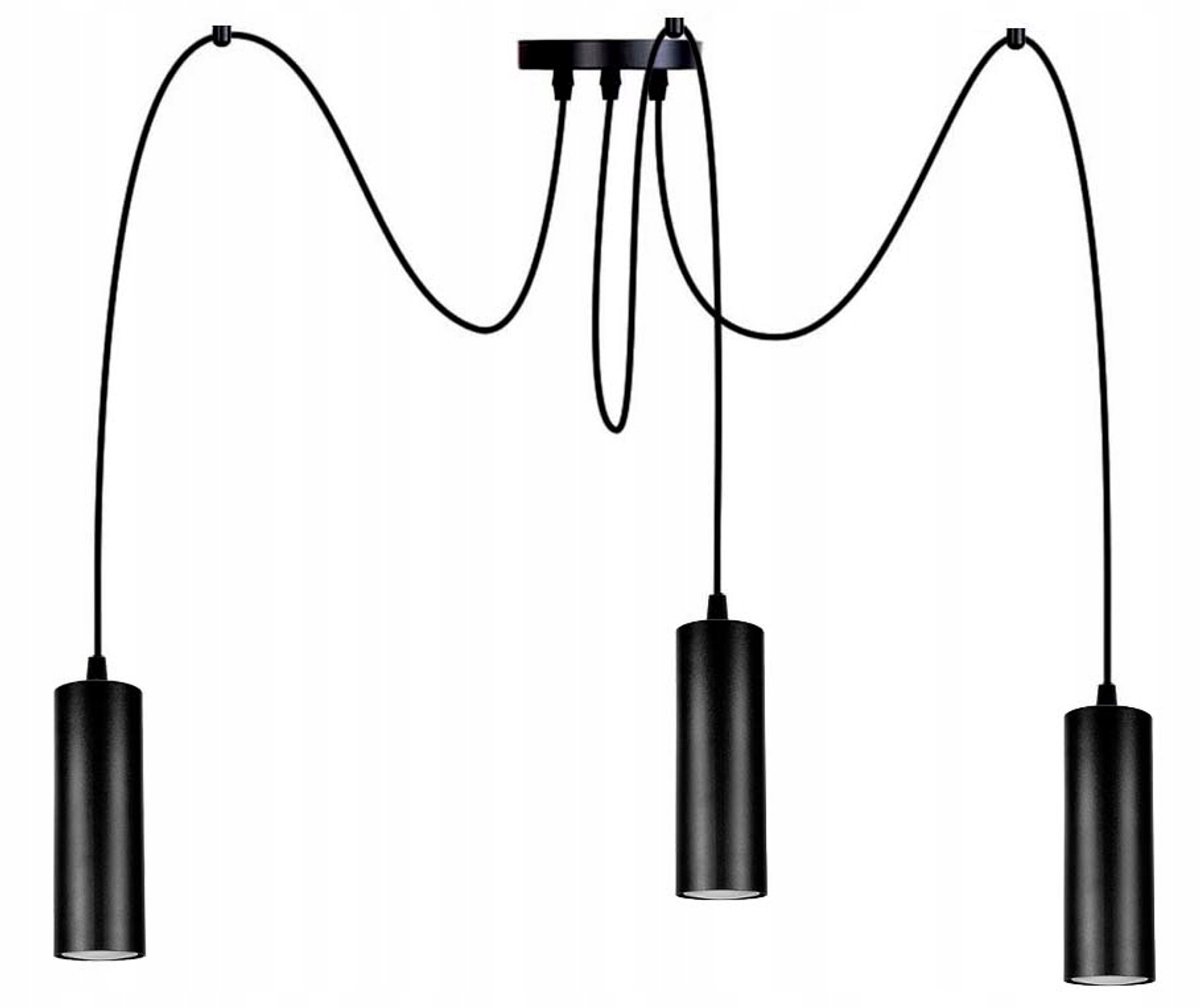 Hanglamp Spider Tuba 15cm 3x GU10 Zwart Mat