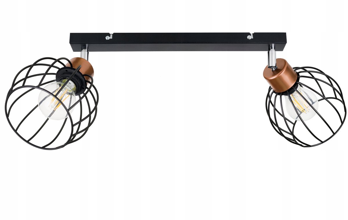 Loft Plafondlamp met 2xE27 Fitting, Verstelbaar, Metaal
