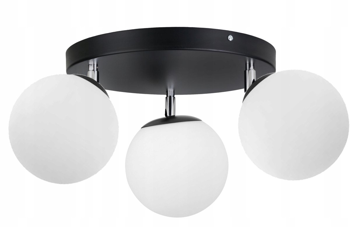 Hanglamp Plafond Kroonluchter Loft Glazen Bol 3x E27
