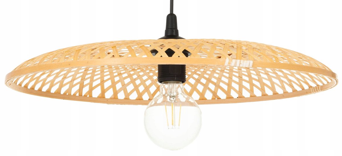 Boho Bamboe Hanglamp Plat 45cm - Natuurlijk & Stijlvol