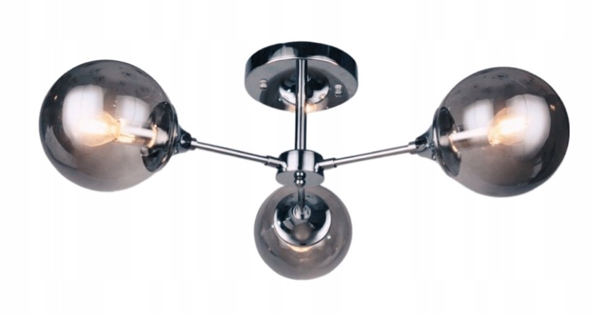 Glazen Hanglamp Bol LED - Stijlvol Chroom & Gerookt Glas