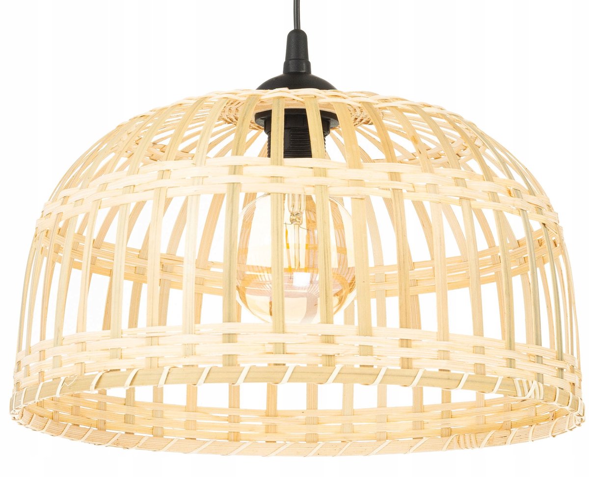 Zwarte Bamboe Hanglamp Boho 38cm - Natuurlijk Design