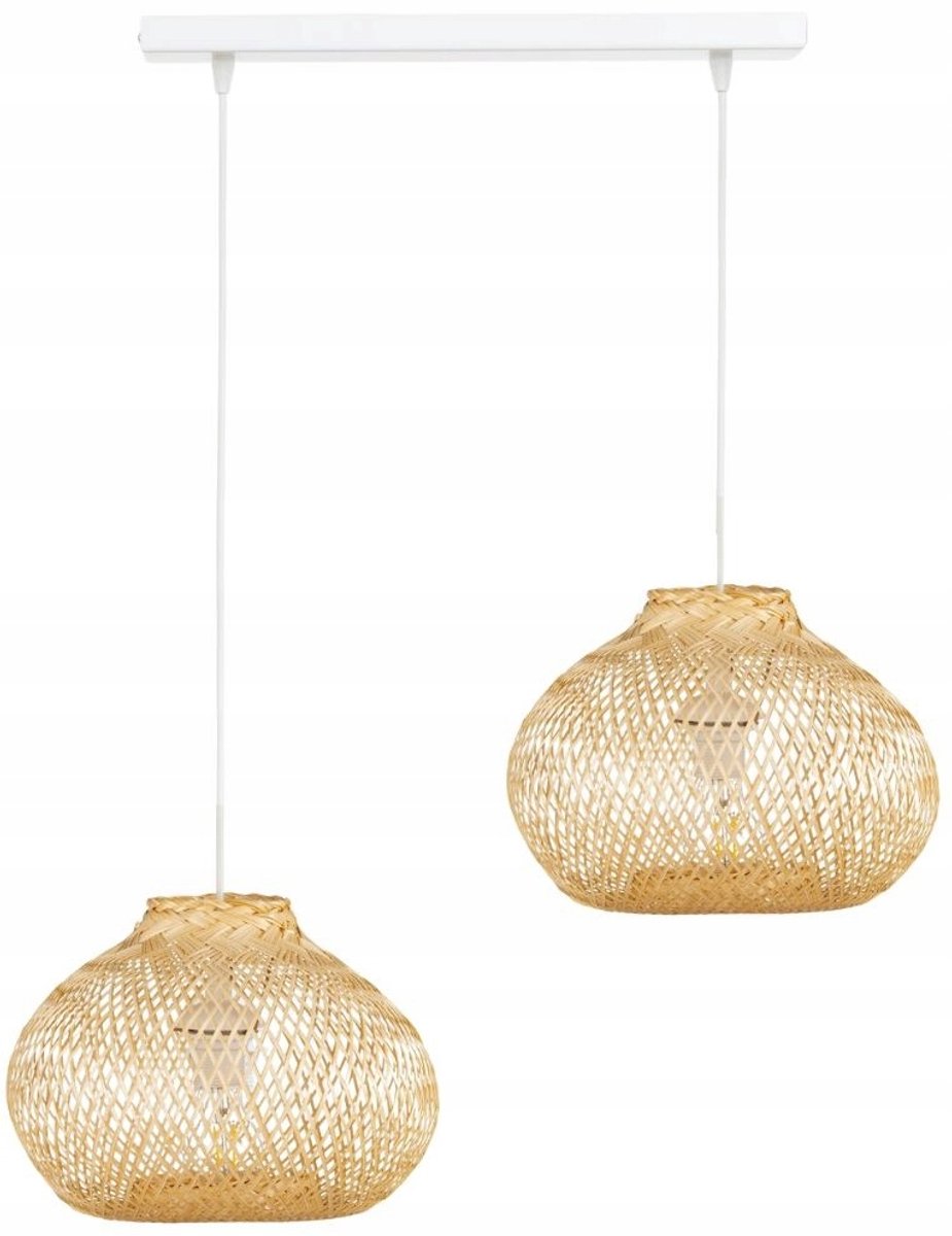 Dubbele Bamboe Hanglamp Wit - Stijlvol en Modern