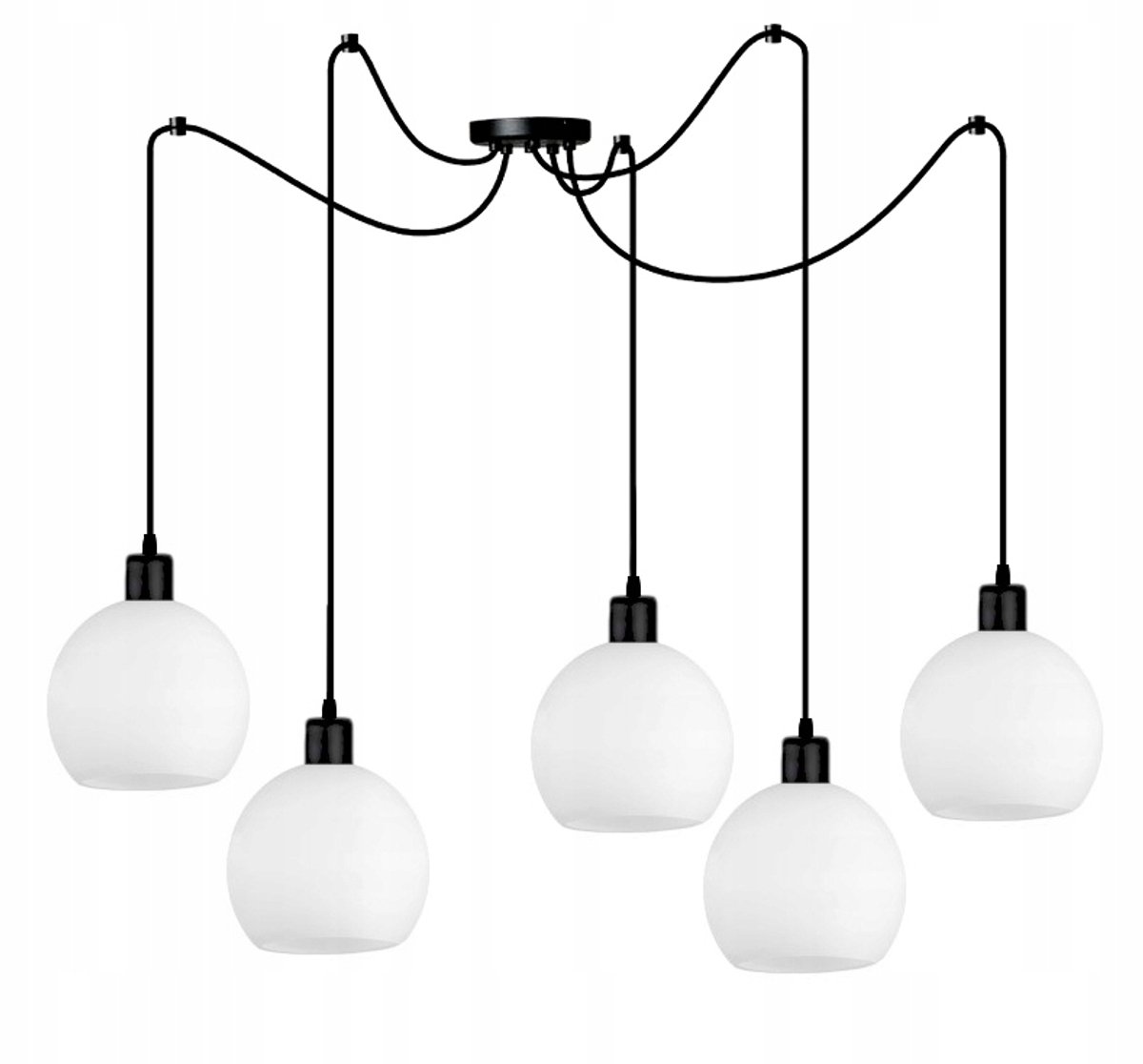 Dara Hanglamp Zwart Metale E27 5x60W voor Woonkamer