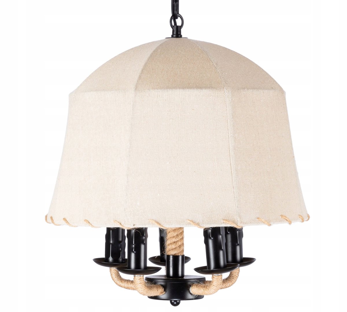 Luxe Boho Linnen Hanglamp Ballon 5xE14 - Stijlvol en Sfeervol