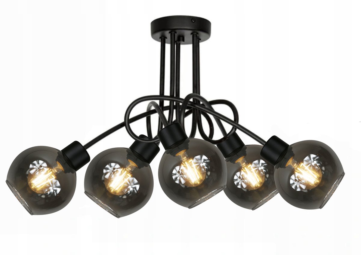 Komat KING Hanglamp Zwart E27 5x60W - Stijlvol en Modern