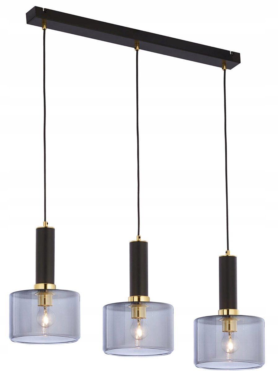 Moderne VANES hanglamp met glazen kap - Zwart/Messing