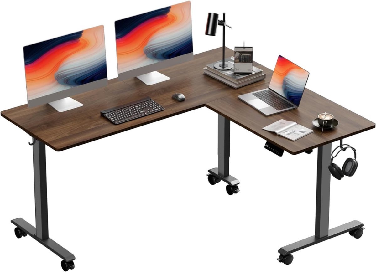 Thuys – Zit Sta Bureau Elektrisch – Verstelbaar Hoekbureau – Game Bureau – L – Vorm