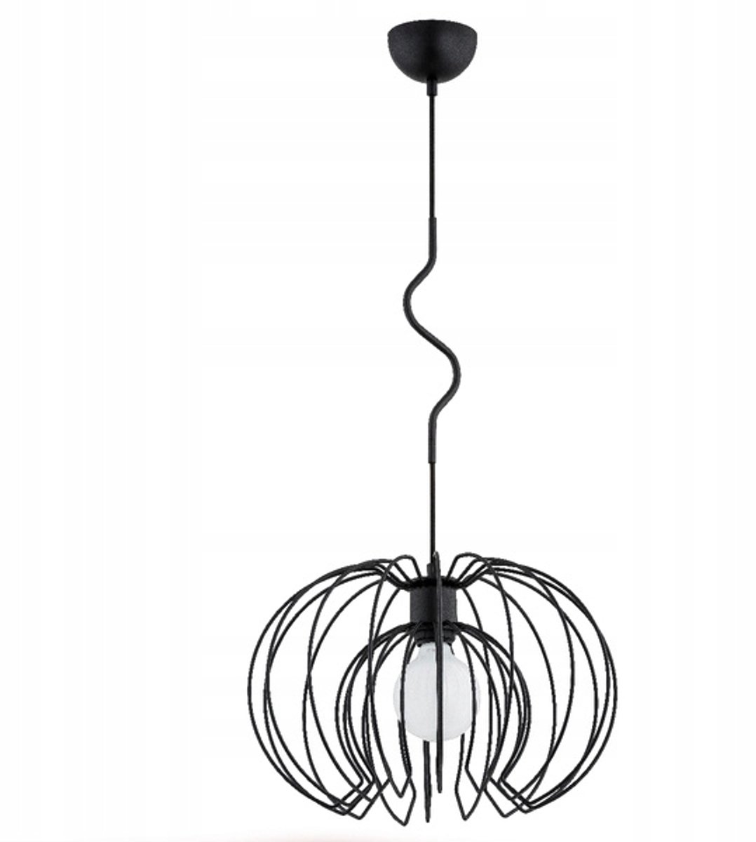 KIWI Hanglamp Zwart - Moderne Stijl met Metalen Kooi