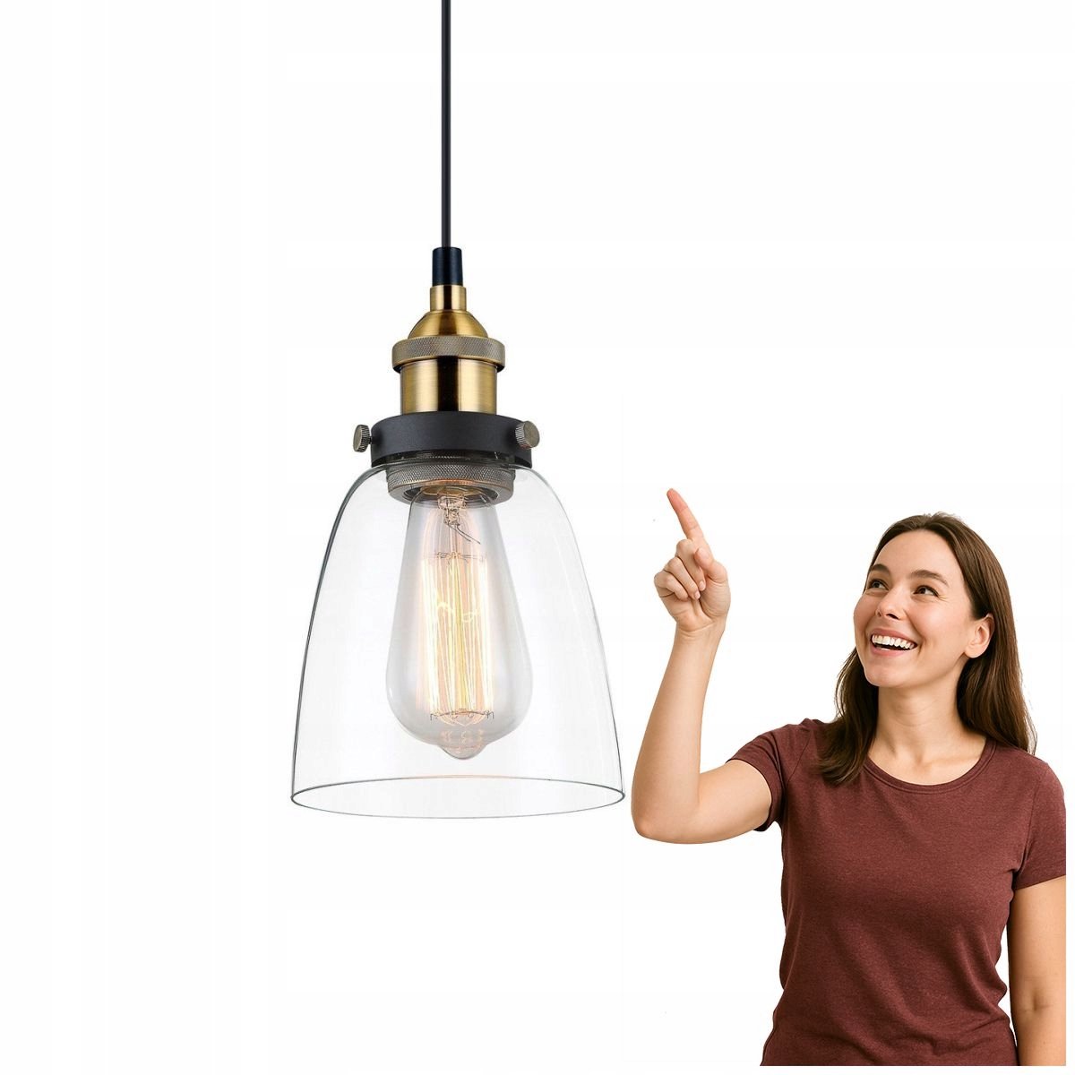 Industriële Hanglamp Francis Zwart Goud E27 40W