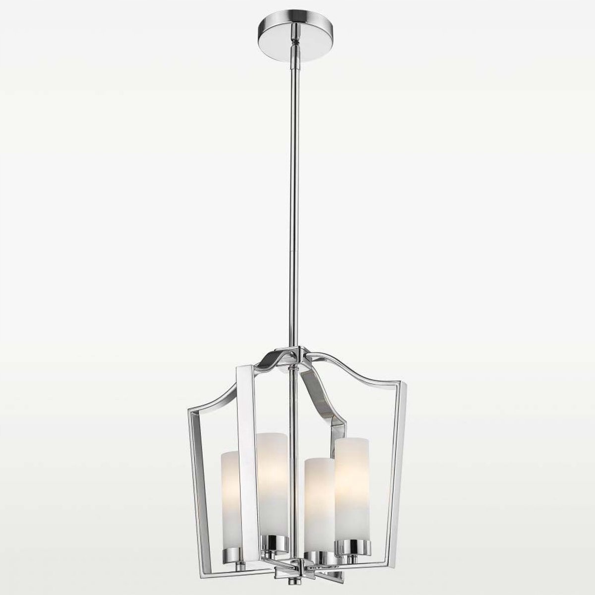 Cosmolight Dublin Hanglamp - Metaal & Glas, Wit/Chroom, E14