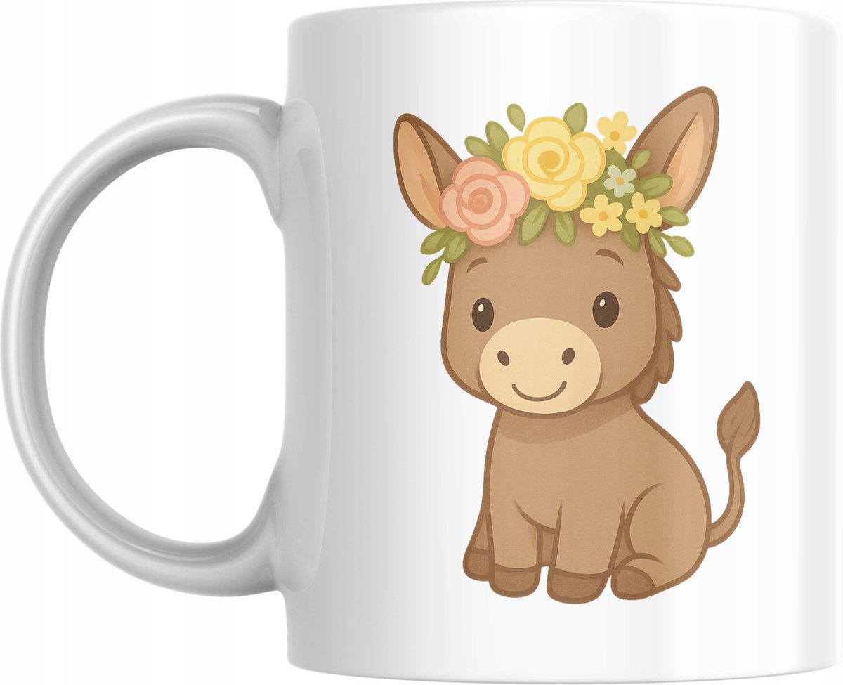 Schattige Mok met Bloemen Ossekoppe - Perfect Cadeau voor Kinderen