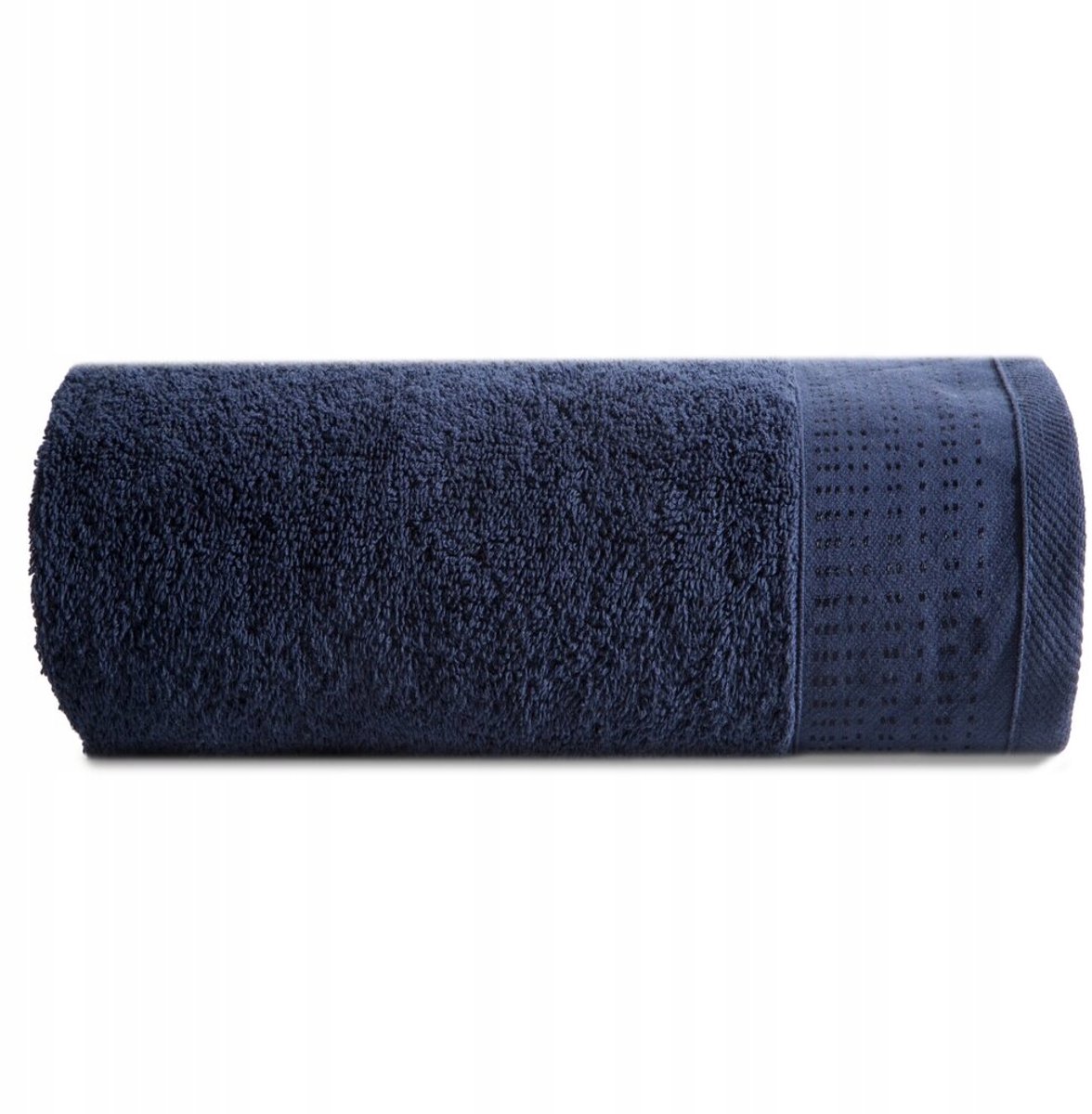 Stella Katoenen Handdoek 50x90cm Donkerblauw met Jacquard Borduursel