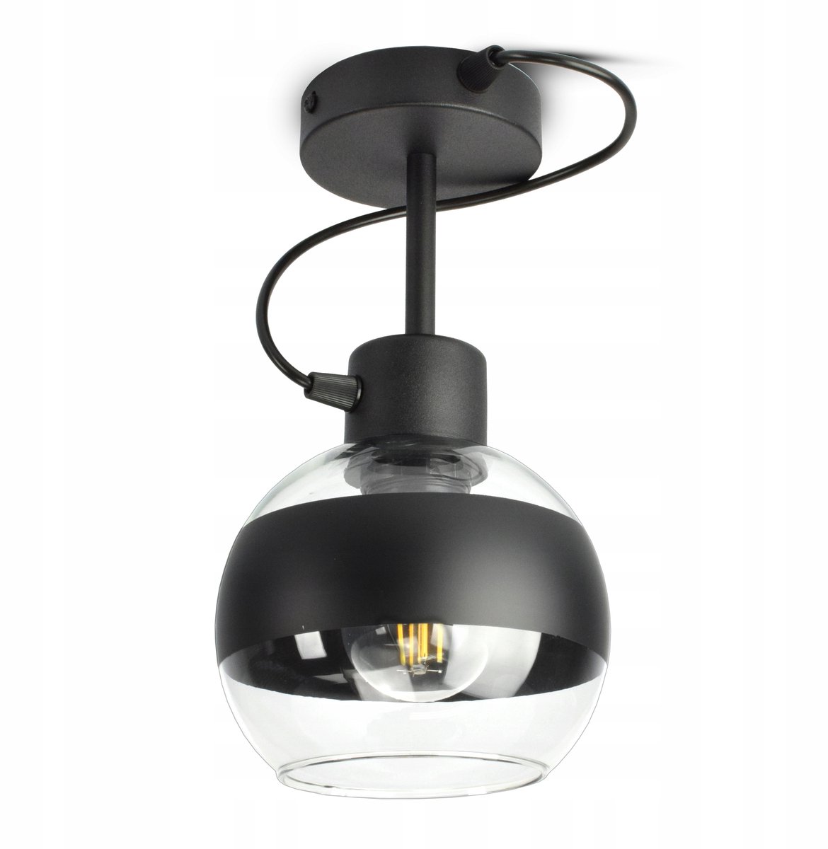 Hanglamp Zwarte Glazen Bol ZR1 LED E27 Modern
