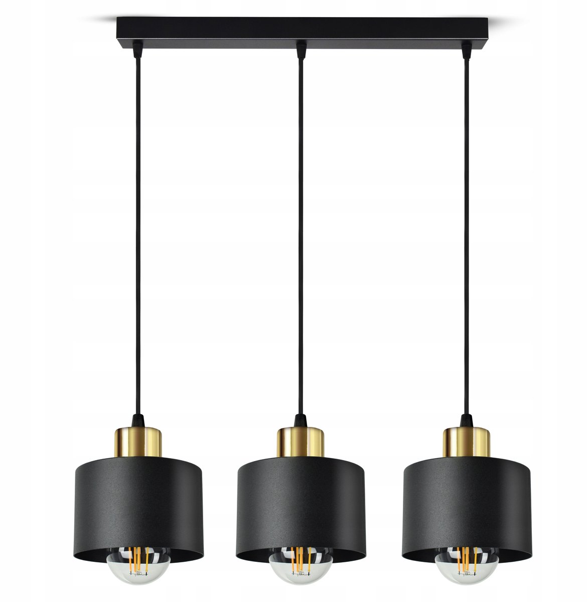 Luxe Plafondlamp Zwart Goud E27 3 Spots - Modern Design