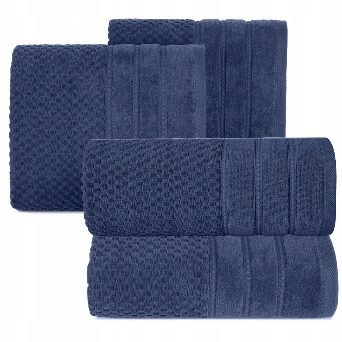 2x Badlaken 70x140cm & 2x Handdoek 50x90cm, 500g Katoen, Marineblauw