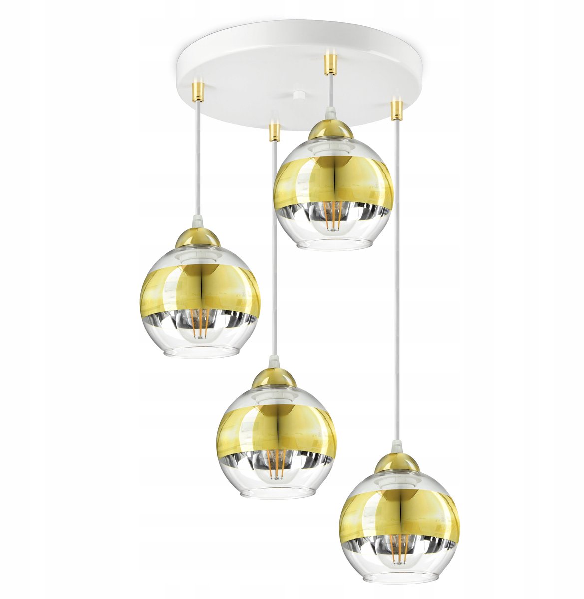 Glazen Plafondlamp Wit Goud EZ4 LED E27 - Stijlvol en Modern