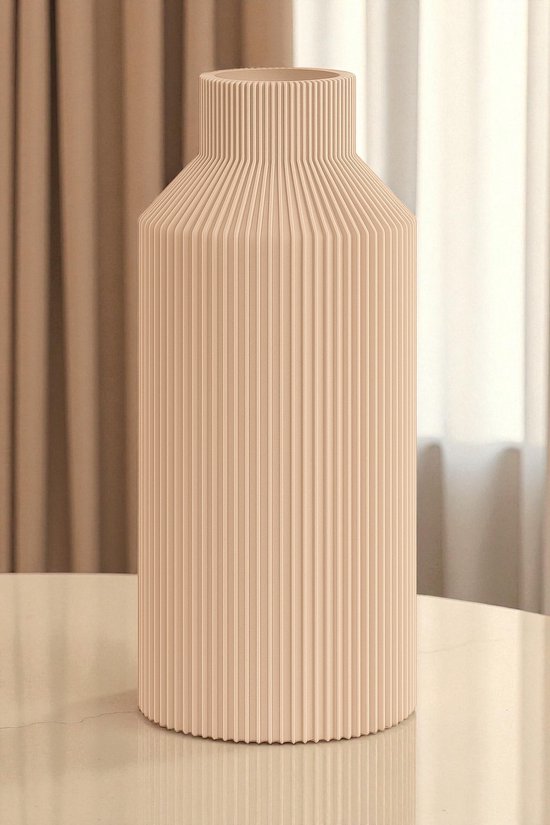 Vase Beige Tallo - Vase haut moderne en plastique recyclé