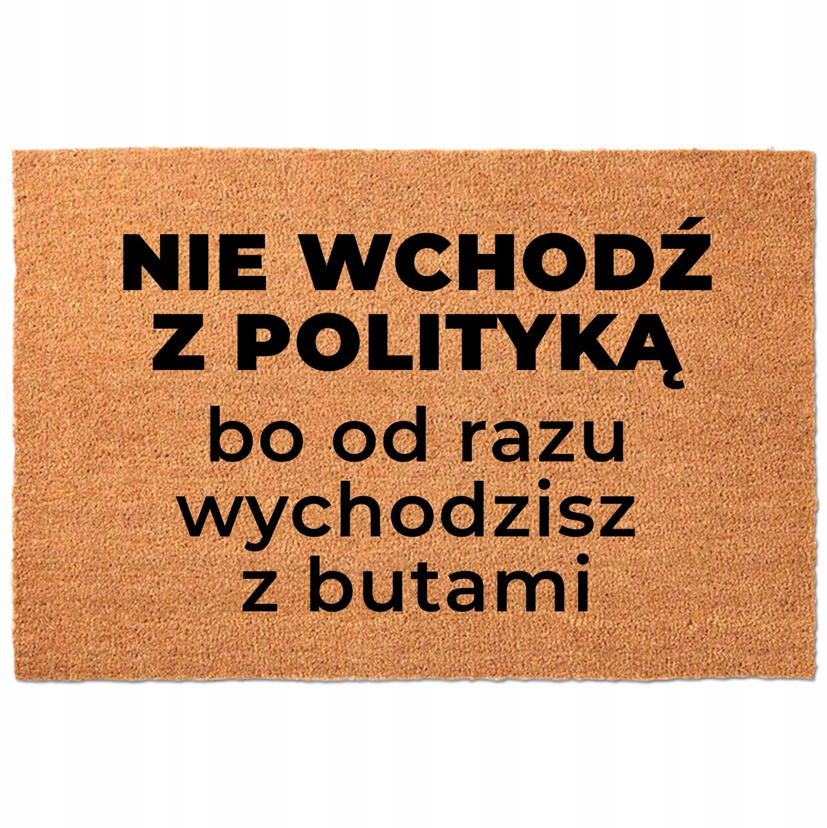 Kokosmat 40x60cm - "Laat Politiek Buiten De Deur"