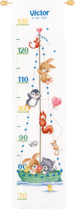 Vervaco - Telpakket kit - Geboorte - Groeimeter - Ons grootste avontuur - PN-0190093 - Borduren - Borduurpakket - Borduurpakket geboorte - Borduurpakket volwassenen